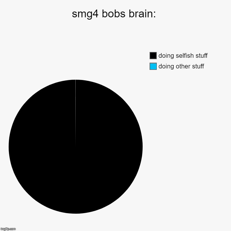 Bobs brain | smg4 bobs brain: | doing other stuff, doing selfish stuff | image tagged in charts,pie charts,smg4,bob | made w/ Imgflip chart maker