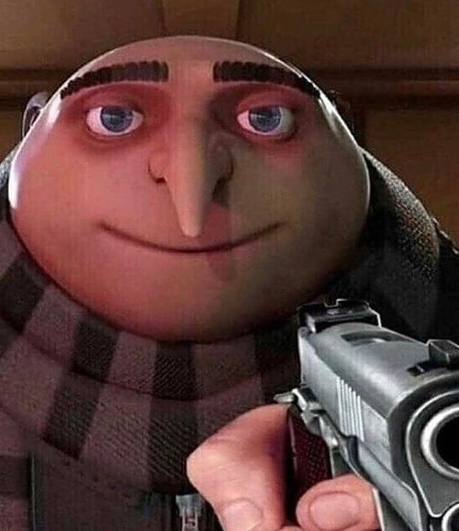 Gru pointing gun meme template : r/MemeTemplatesOfficial