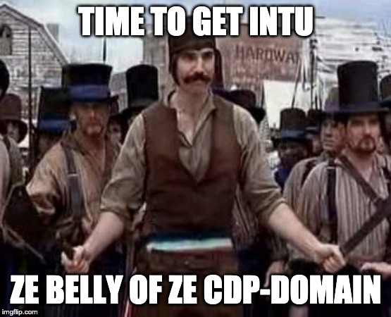 TIME TO GET INTU; ZE BELLY OF ZE CDP-DOMAIN | image tagged in be like bill | made w/ Imgflip meme maker