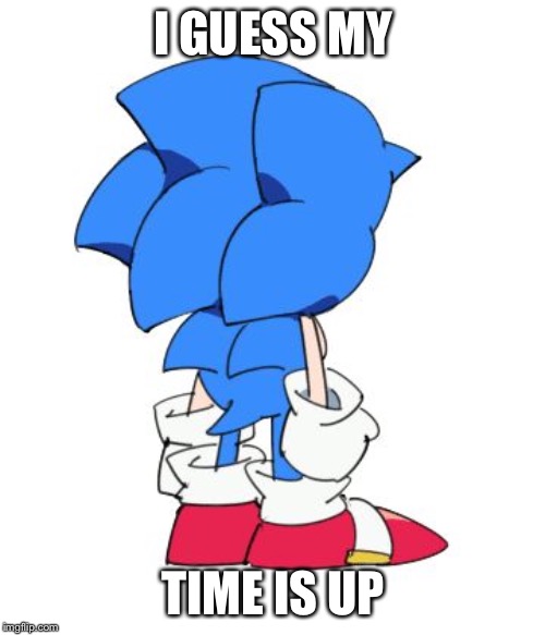 Classic Sonic | I GUESS MY TIME IS UP | image tagged in classic sonic | made w/ Imgflip meme maker