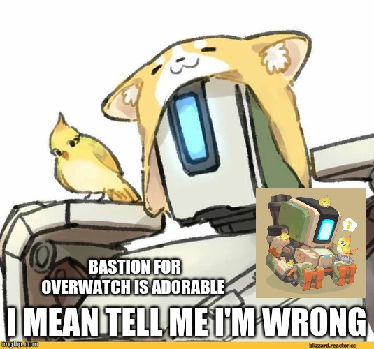 tell me I'm wrong | I MEAN TELL ME I'M WRONG; BASTION FOR OVERWATCH IS ADORABLE | image tagged in so cute | made w/ Imgflip meme maker