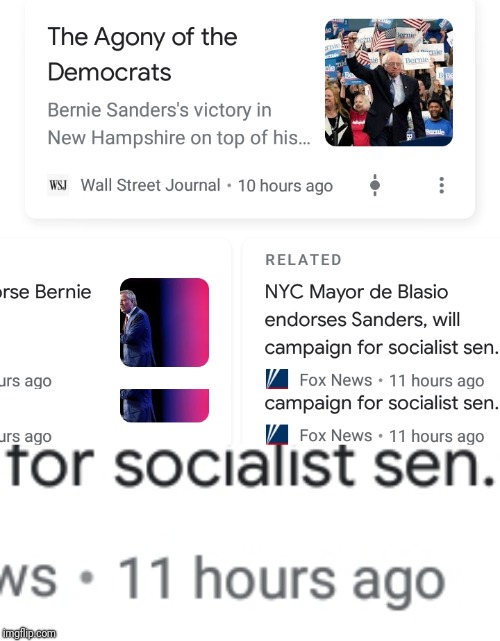 Socialist Senator Gives Democrats Agony | image tagged in bernie sanders,democratic socialism,socialism,democrats,fox news | made w/ Imgflip meme maker