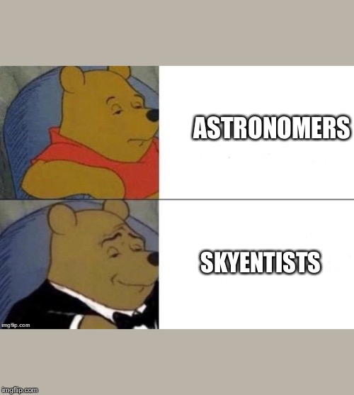Classy Pooh Bear | ASTRONOMERS; SKYENTISTS | image tagged in classy pooh bear | made w/ Imgflip meme maker