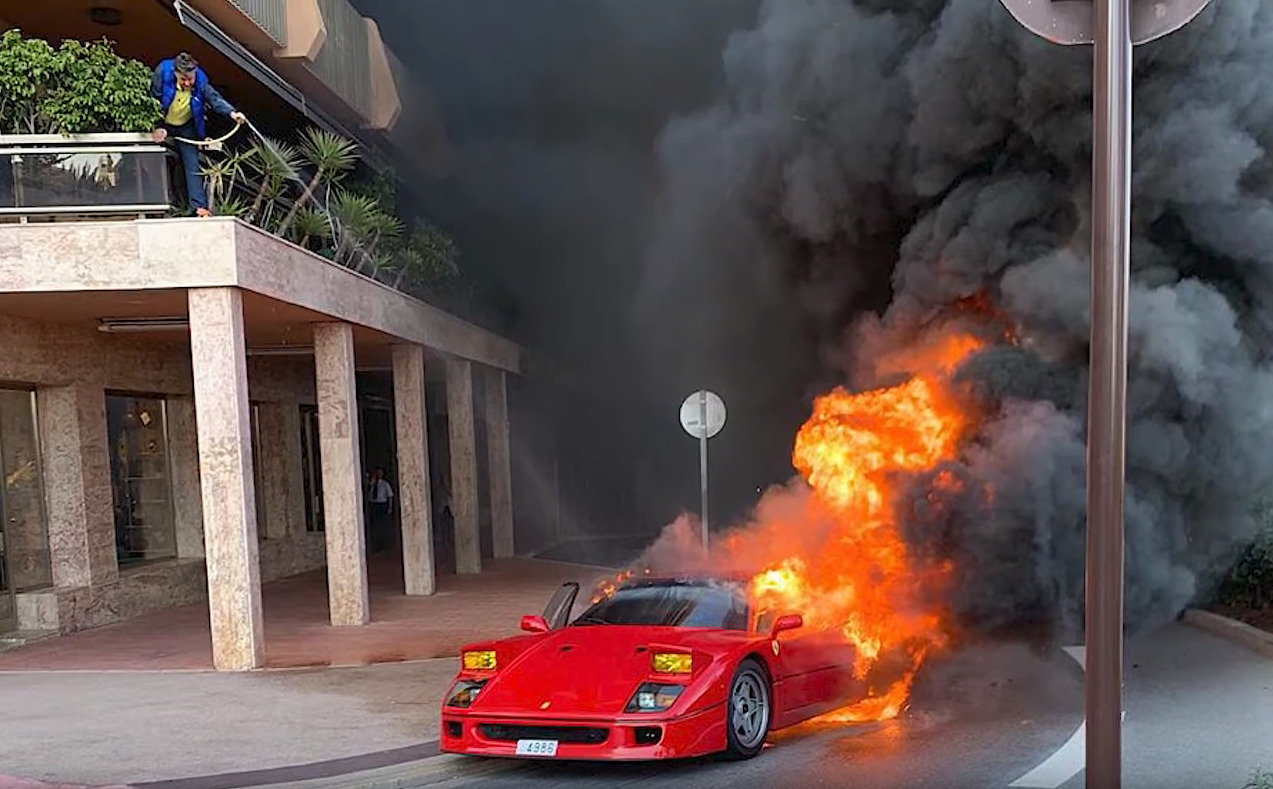 Ferrari on fire Blank Meme Template