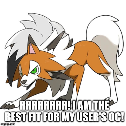 RRRRRRRR! I AM THE BEST FIT FOR MY USER'S OC! | made w/ Imgflip meme maker