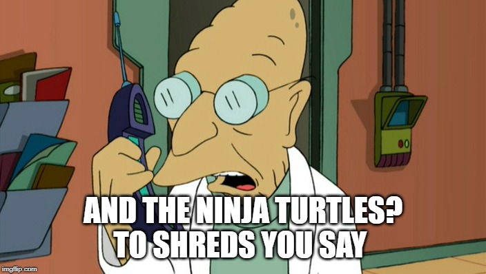 to shreds you say | AND THE NINJA TURTLES?
TO SHREDS YOU SAY | image tagged in to shreds you say | made w/ Imgflip meme maker