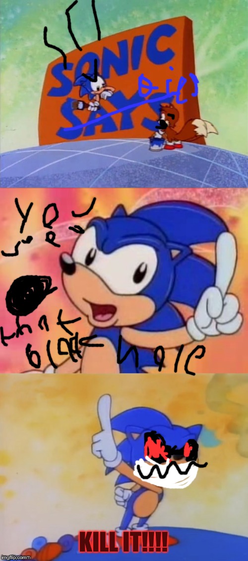 Sonic.exe says | KILL IT!!!! | image tagged in sanic sez,funny | made w/ Imgflip meme maker