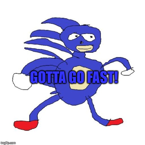 Sanic | GOTTA GO FAST! | image tagged in sanic | made w/ Imgflip meme maker