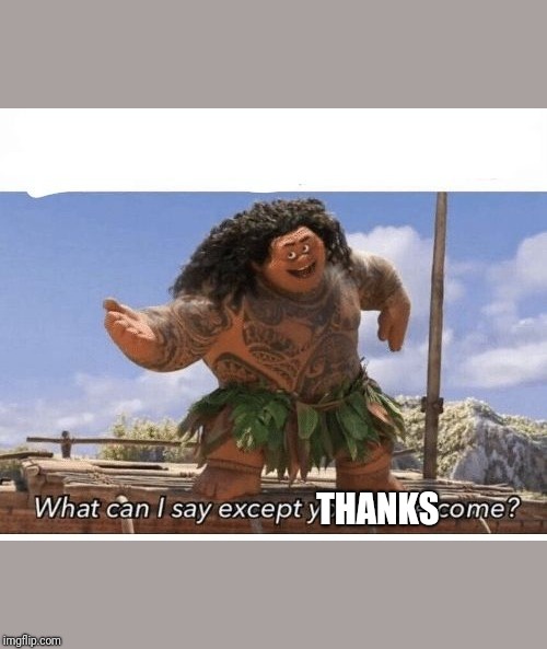 What can I say except you're welcome? | THANKS | image tagged in what can i say except you're welcome | made w/ Imgflip meme maker
