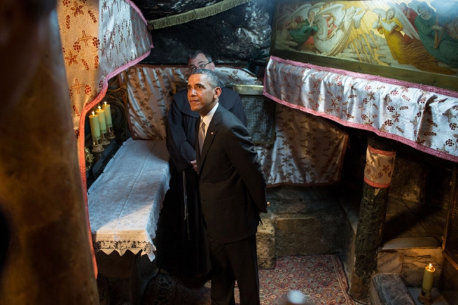 Obamanator standing in the holy place Blank Meme Template