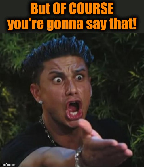 DJ Pauly D Meme | But OF COURSE you're gonna say that! | image tagged in memes,dj pauly d | made w/ Imgflip meme maker