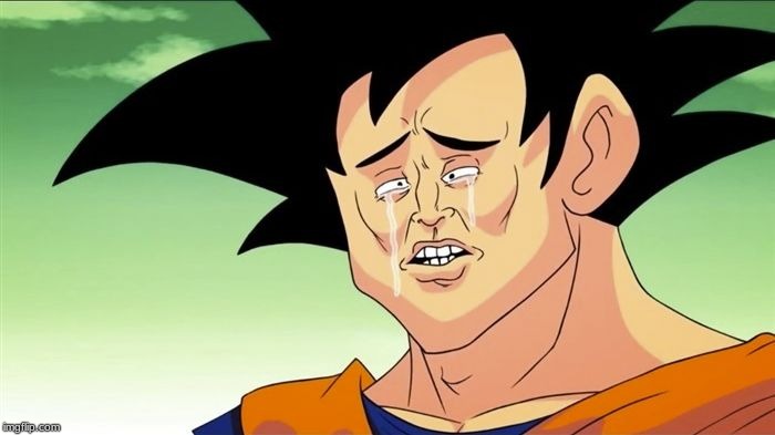 Goku Sad | image tagged in goku sad | made w/ Imgflip meme maker