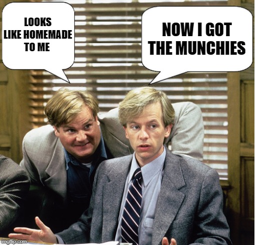 Tommy Boy by kewlew | LOOKS LIKE HOMEMADE TO ME NOW I GOT THE MUNCHIES | image tagged in tommy boy by kewlew | made w/ Imgflip meme maker