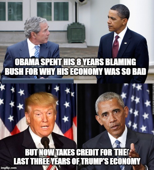 How losers make themselves feel better about losing. | THE | image tagged in trump economy,obama no recovery,bush | made w/ Imgflip meme maker