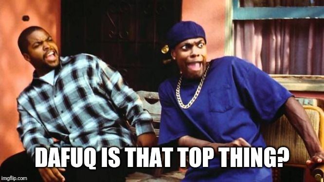 Ice Cube Damn | DAFUQ IS THAT TOP THING? | image tagged in ice cube damn | made w/ Imgflip meme maker