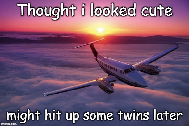 plane | Thought i looked cute; might hit up some twins later | image tagged in plane | made w/ Imgflip meme maker