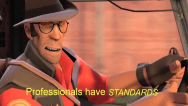 High Quality Professionals have STANDARDS Blank Meme Template