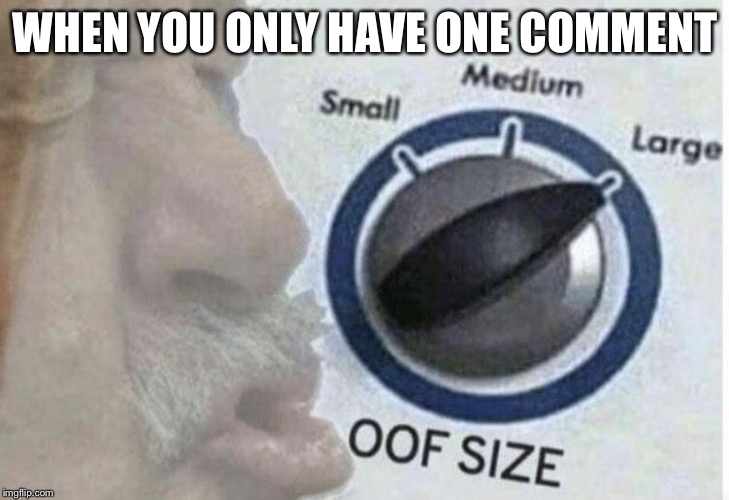 Oof size large | WHEN YOU ONLY HAVE ONE COMMENT | image tagged in oof size large | made w/ Imgflip meme maker