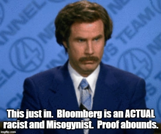 Bloomberg is everything the Dems called Trump but for real this time | This just in.  Bloomberg is an ACTUAL racist and Misogynist.  Proof abounds. | image tagged in democrat party | made w/ Imgflip meme maker