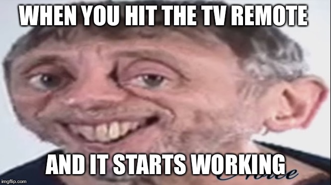 Noice | WHEN YOU HIT THE TV REMOTE; AND IT STARTS WORKING | image tagged in funny | made w/ Imgflip meme maker