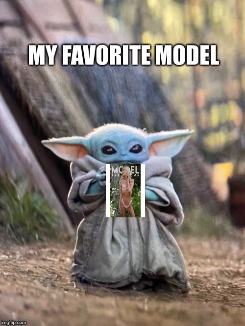 My favorite model | MY FAVORITE MODEL | image tagged in baby yoda tea,baby yoda,model | made w/ Imgflip meme maker