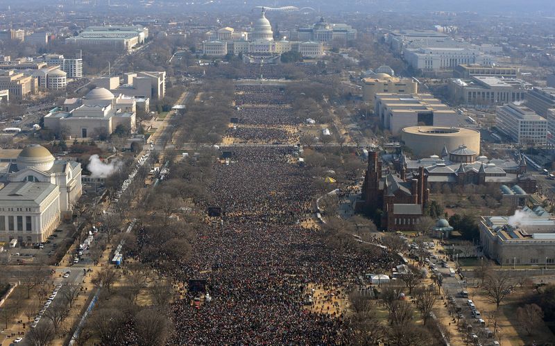 High Quality Obama's Inauguration Crowdi. Blank Meme Template