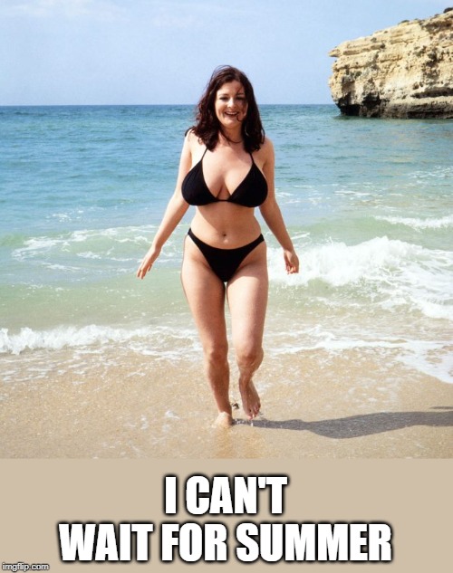 :O | I CAN'T WAIT FOR SUMMER | image tagged in memes,lorna morgan,busty,big boobs,big tits,summer | made w/ Imgflip meme maker