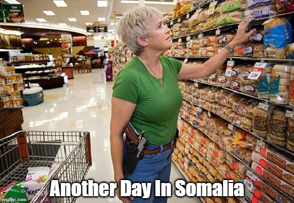 "Another Day In Somalia" | Another Day In Somalia | image tagged in open carry,2nd amendment,gun rights | made w/ Imgflip meme maker