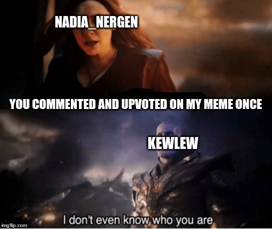 You took everything from me | NADIA_NERGEN; YOU COMMENTED AND UPVOTED ON MY MEME ONCE; KEWLEW | image tagged in you took everything from me | made w/ Imgflip meme maker