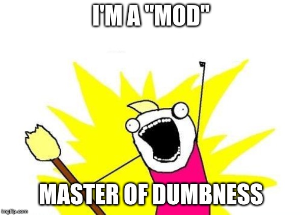 X All The Y Meme | I'M A "MOD"; MASTER OF DUMBNESS | image tagged in memes,x all the y | made w/ Imgflip meme maker