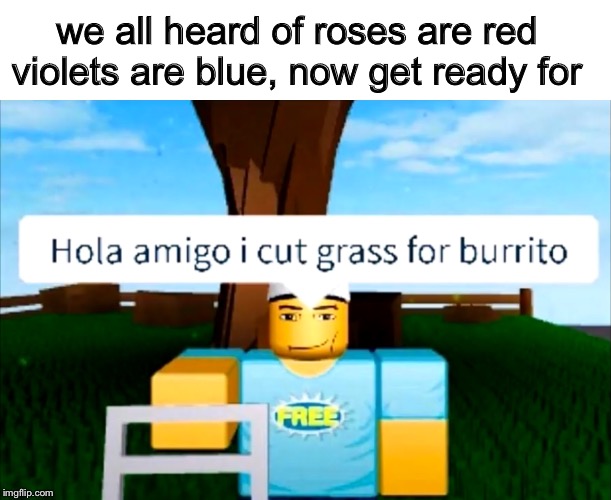 we all heard of roses are red violets are blue, now get ready for | image tagged in memes | made w/ Imgflip meme maker