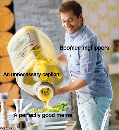 I mean come on | Boomer Imgflippers; An unnecessary caption; A perfectly good meme | image tagged in unnecessary conversation,caption,boomers | made w/ Imgflip meme maker