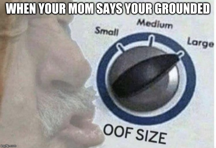 Oof size large | WHEN YOUR MOM SAYS YOUR GROUNDED | image tagged in oof size large | made w/ Imgflip meme maker