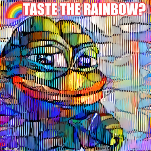 Sweet Patriotism in America | 🌈TASTE THE RAINBOW? | image tagged in psychedelic pepe,pepe the frog,taste the rainbow,patriotism,qanon,the great awakening | made w/ Imgflip meme maker