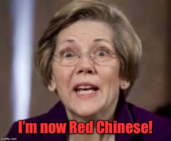 Full Retard Senator Elizabeth Warren | I’m now Red Chinese! | image tagged in full retard senator elizabeth warren | made w/ Imgflip meme maker