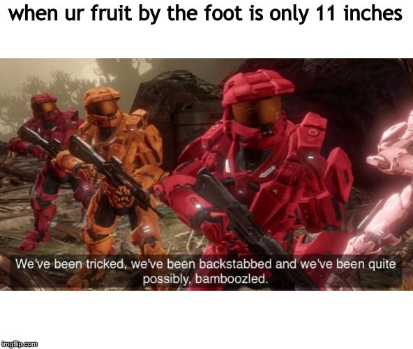 We've been tricked | when ur fruit by the foot is only 11 inches | image tagged in we've been tricked | made w/ Imgflip meme maker