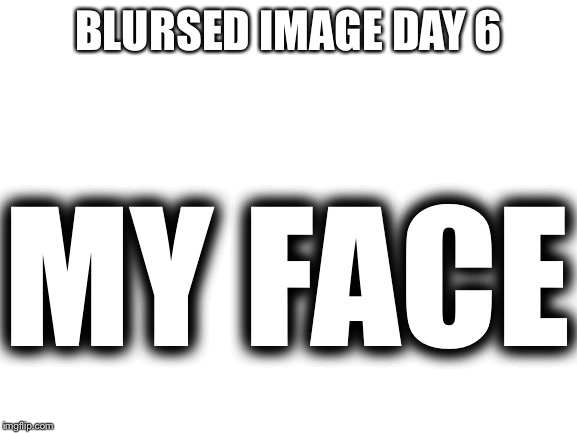Blank White Template | MY FACE; BLURSED IMAGE DAY 6 | image tagged in blank white template | made w/ Imgflip meme maker