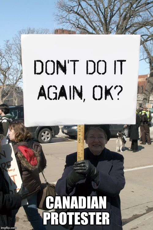 CANADIAN PROTESTER | image tagged in canada | made w/ Imgflip meme maker