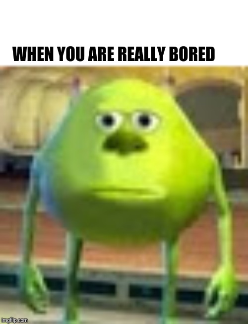 Sully Wazowski | WHEN YOU ARE REALLY BORED | image tagged in sully wazowski,coronavirus,memes,funny,bad luck brian | made w/ Imgflip meme maker