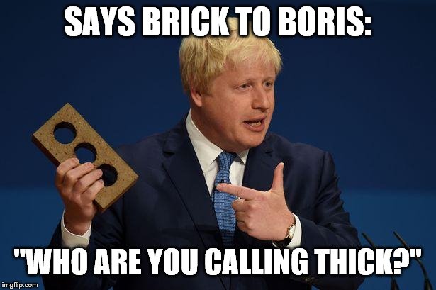 Boris brick | SAYS BRICK TO BORIS:; "WHO ARE YOU CALLING THICK?" | image tagged in boris brick | made w/ Imgflip meme maker