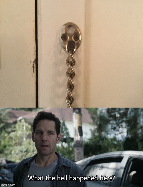 This is a chain that connects to my door and locks it. But it looks like a weird alien | image tagged in memes,funny,funny memes,aliens | made w/ Imgflip meme maker