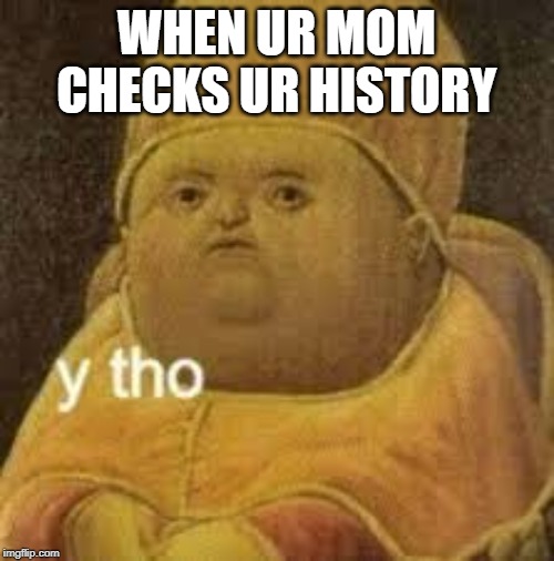 Y Tho | WHEN UR MOM CHECKS UR HISTORY | image tagged in y tho | made w/ Imgflip meme maker