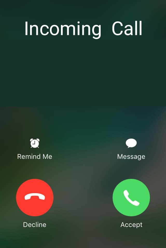 incoming call screen not showing