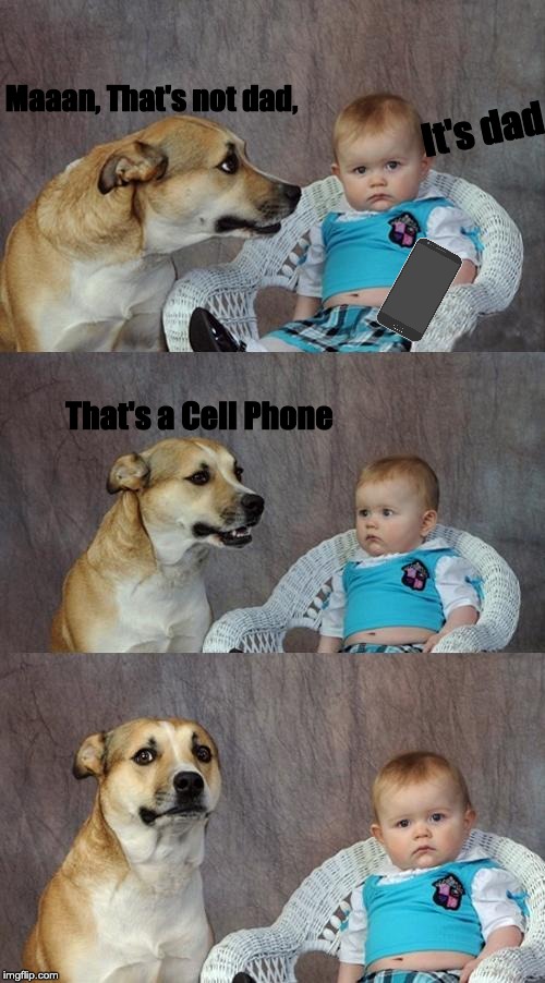 So I Threw it on the Ground? | Maaan, That's not dad, It's dad; That's a Cell Phone | image tagged in memes,dad joke dog | made w/ Imgflip meme maker