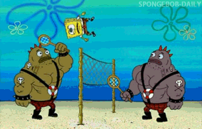 spongebob in badminton Blank Meme Template