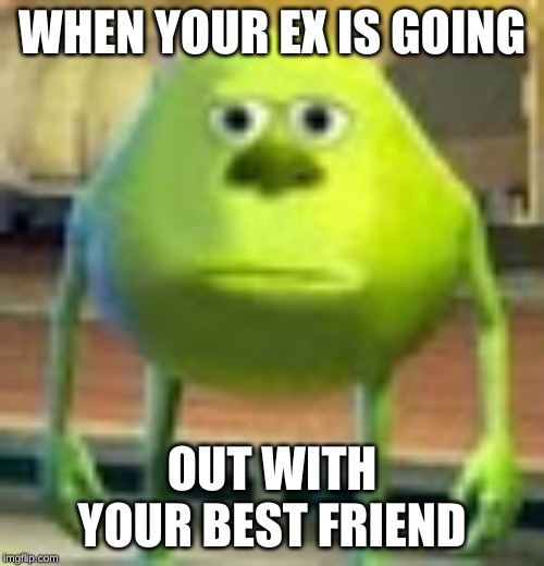 Sully Wazowski | WHEN YOUR EX IS GOING; OUT WITH YOUR BEST FRIEND | image tagged in sully wazowski | made w/ Imgflip meme maker