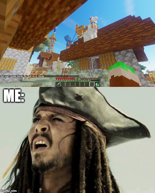 Da heck? | ME: | image tagged in jack sparrow,minecraft | made w/ Imgflip meme maker