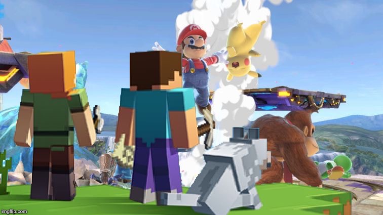 Super Smash Bro’s Ultimate x Minecraft | image tagged in memes | made w/ Imgflip meme maker