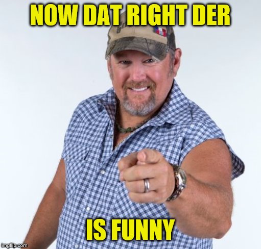 Larry the Cable Guy | NOW DAT RIGHT DER IS FUNNY | image tagged in larry the cable guy | made w/ Imgflip meme maker
