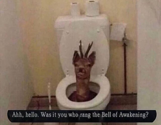 Summon The Toilet Deer Blank Meme Template